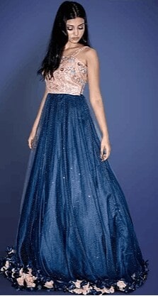 Peach And Blue Gown in Mumbai at ₹ 10,000 Unit by Akashi