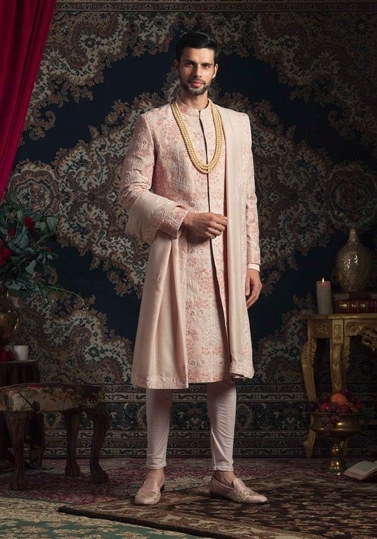 Peach Men Sherwani Ethnic Wear in Delhi at ₹ 6,500 Piece (MOQ:2