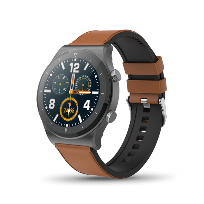 Pebble revo Classic Round Dial Calling Smart Watch (Tan) in Indore