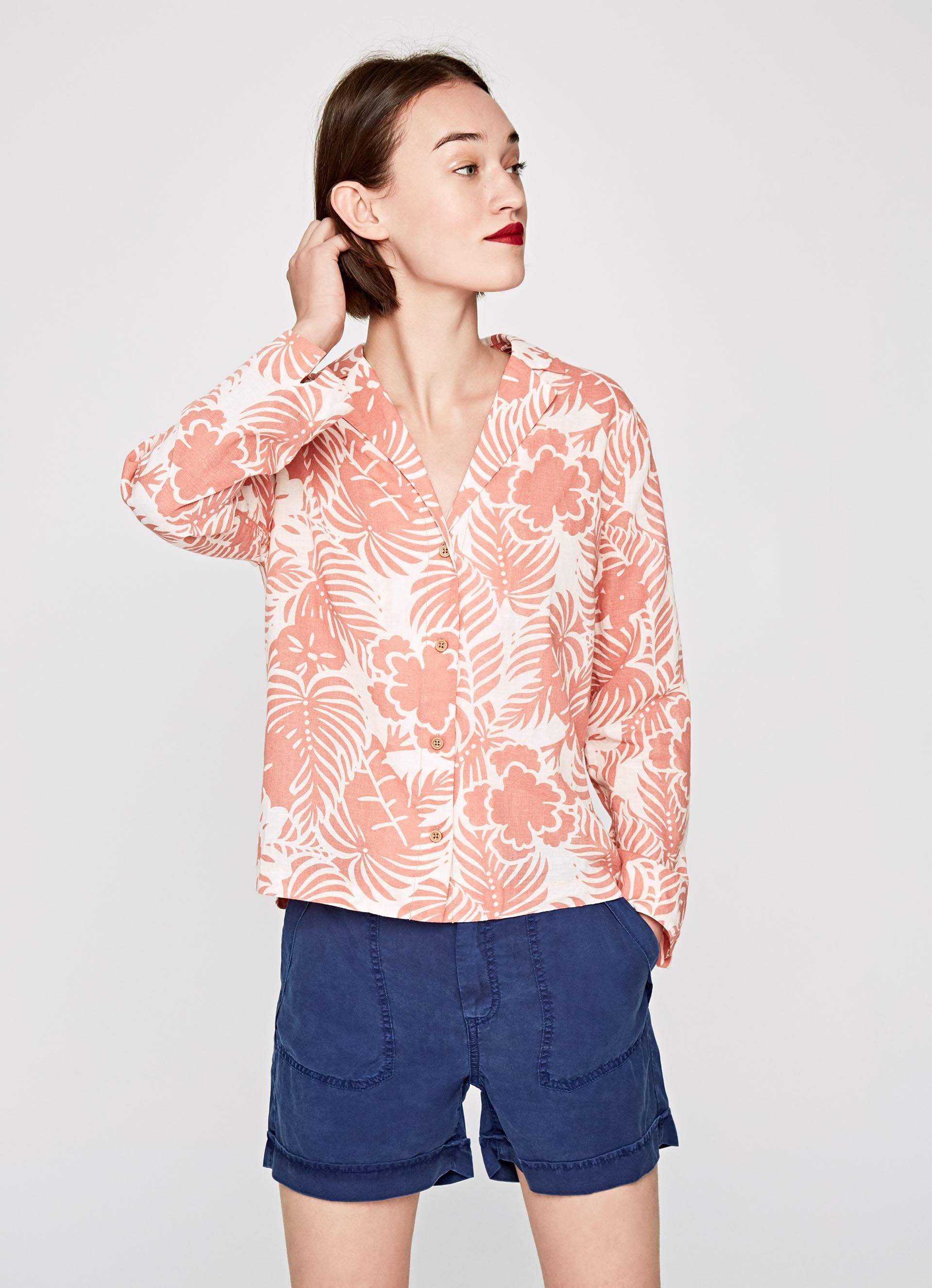 Pepe Jeans Jane Tropical Print Shirt [PL303334] Spice XL in  Aurangabad-Maharashtra at best price by Cottonking - Justdial
