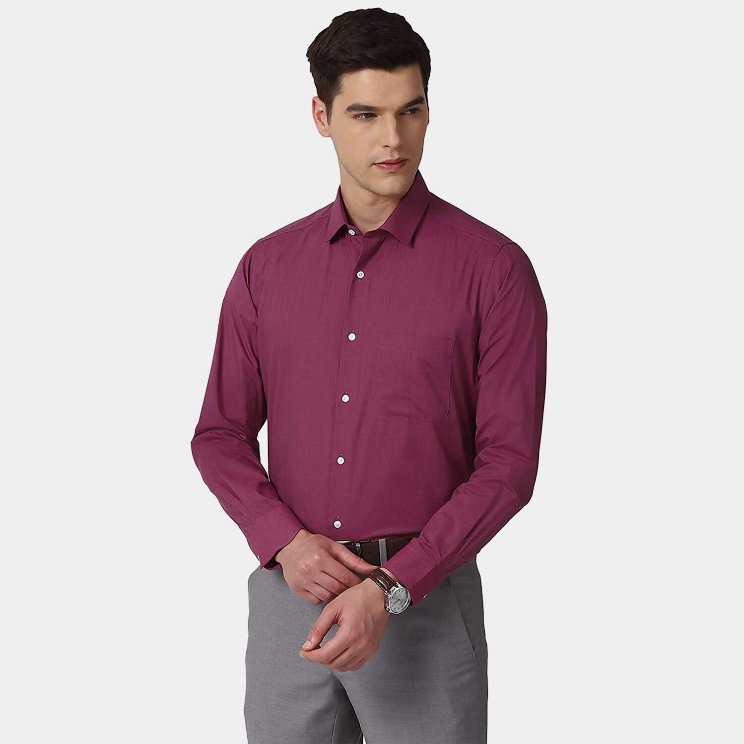 PETER ENGLAND Cotton Polyester Material Regular Fit Full Sleeves