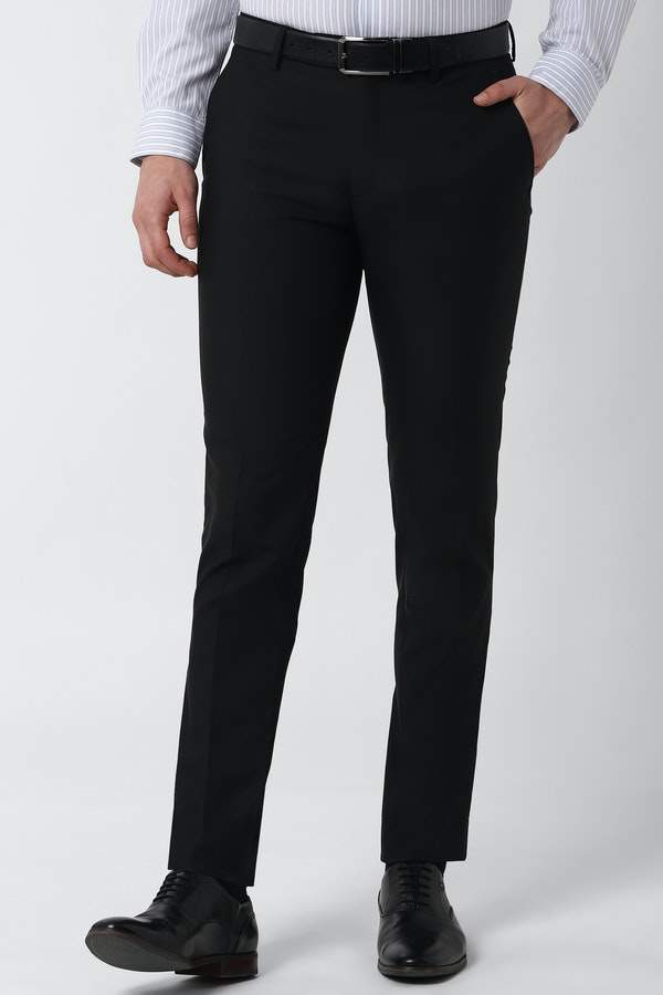 Peter England Black Formal Trousers 