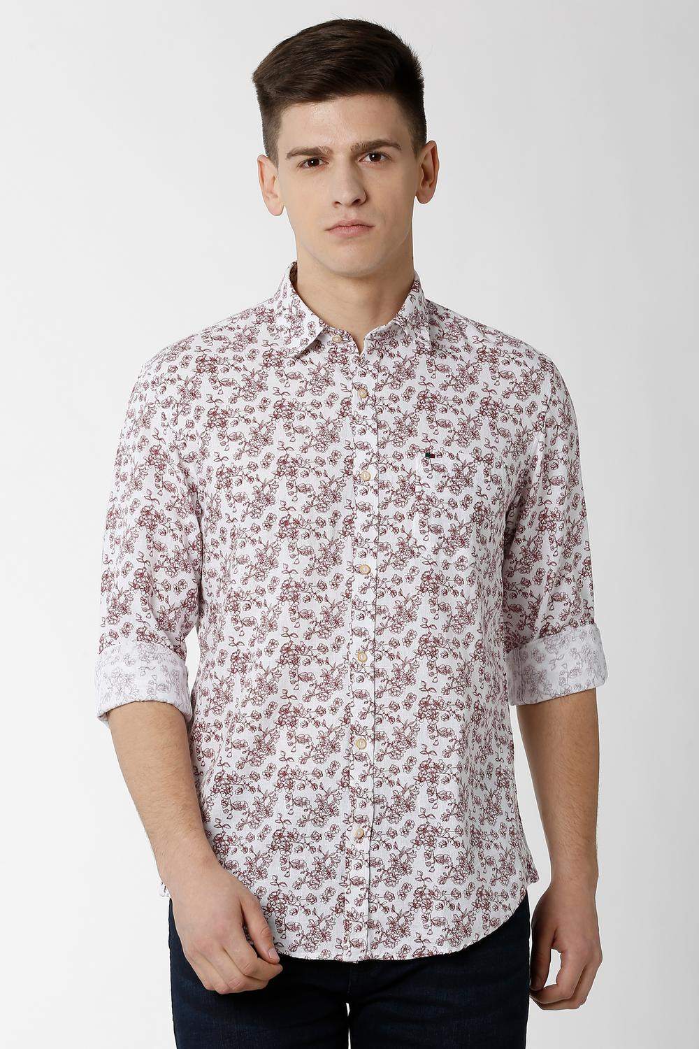 PETER ENGLAND White Full Sleeves Casual Shirt 354103 [46] in