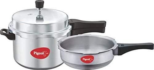 Pigeon 5L Silver Stovekraft Calida Aluminium Pressure Cooker Set