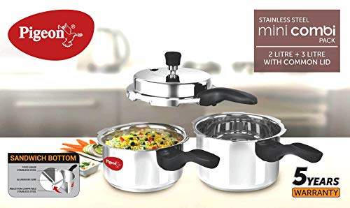 Pigeon Elite Pigeon Steel Pressure Cooker Litres Pigeon Elite Tri