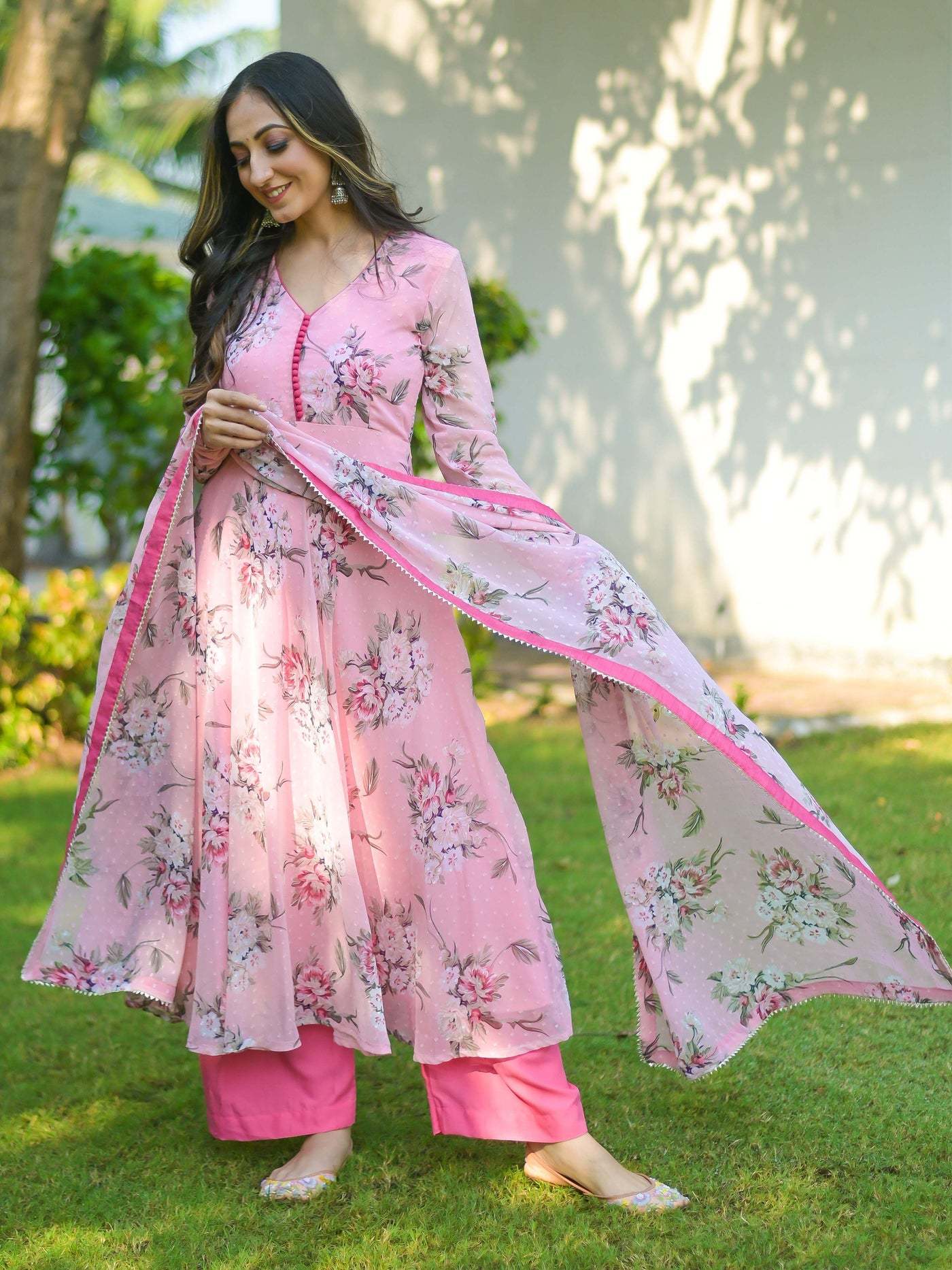 sachin and babi light blue dress floral chiffon ruffle maxi dress  Ginger N' Cream