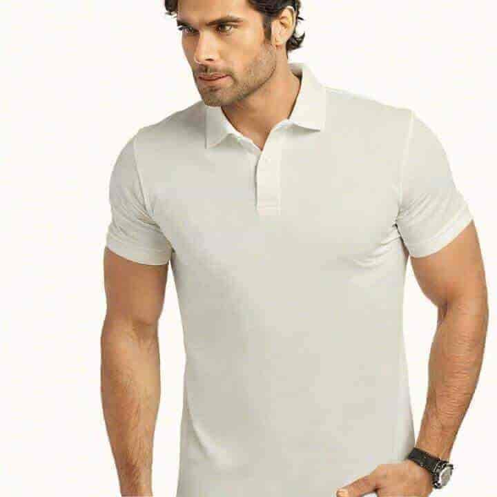 Fashion Chanel Mens Polo Shirt Plain Cotton Polo Neck White T