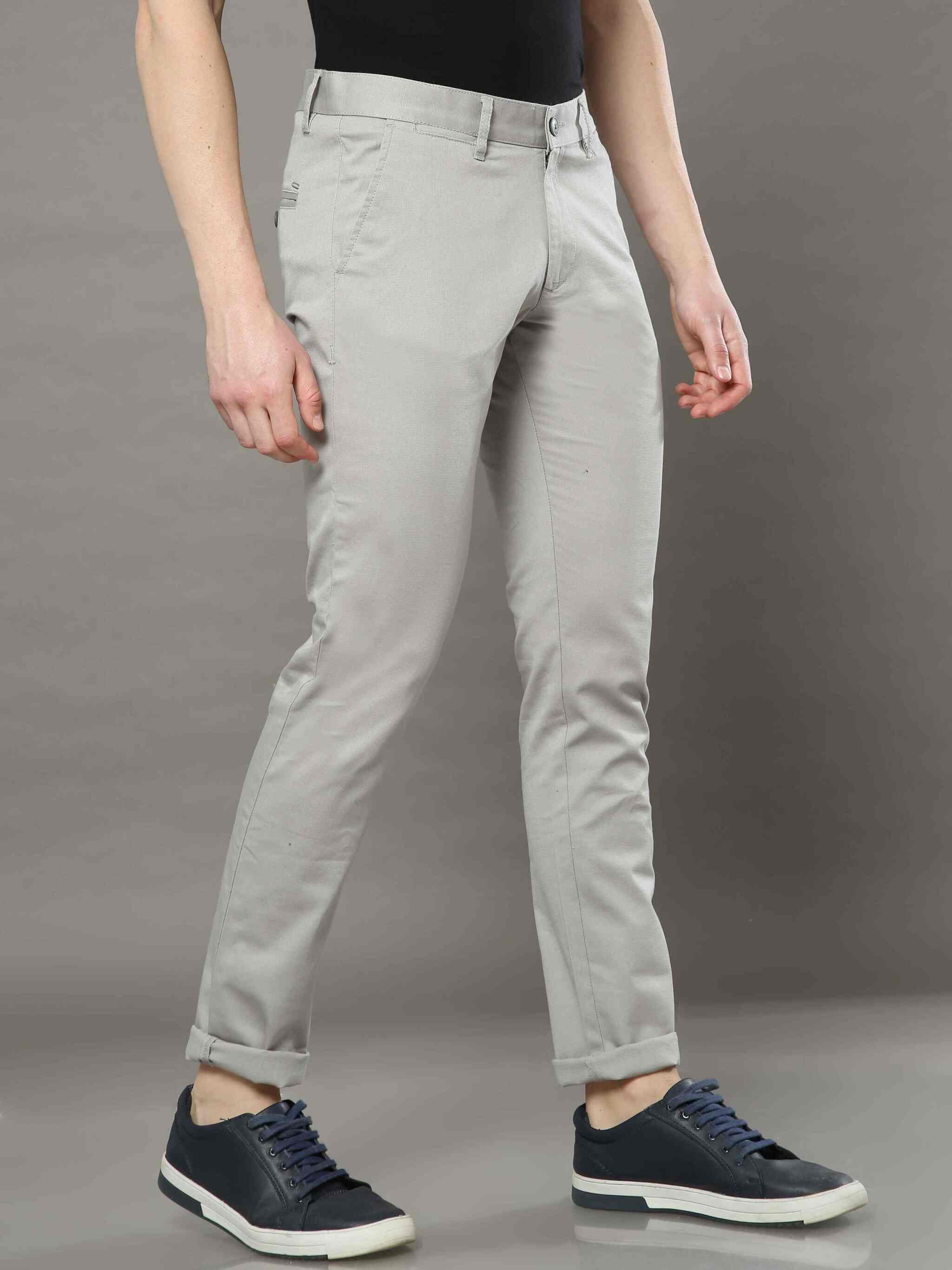 Plain Cotton Slim Fit Casual Trouser (Grey) in Kolkata at ₹ 450