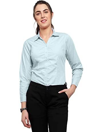 Cotton Shirt Collarless Dress Shirt Womens Plain Cotton Women's