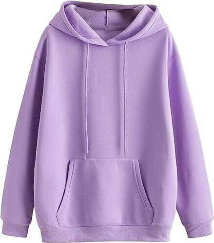 Lilac Purple Hoodie Lilac Sweatshirt Women Embroidered Oversized