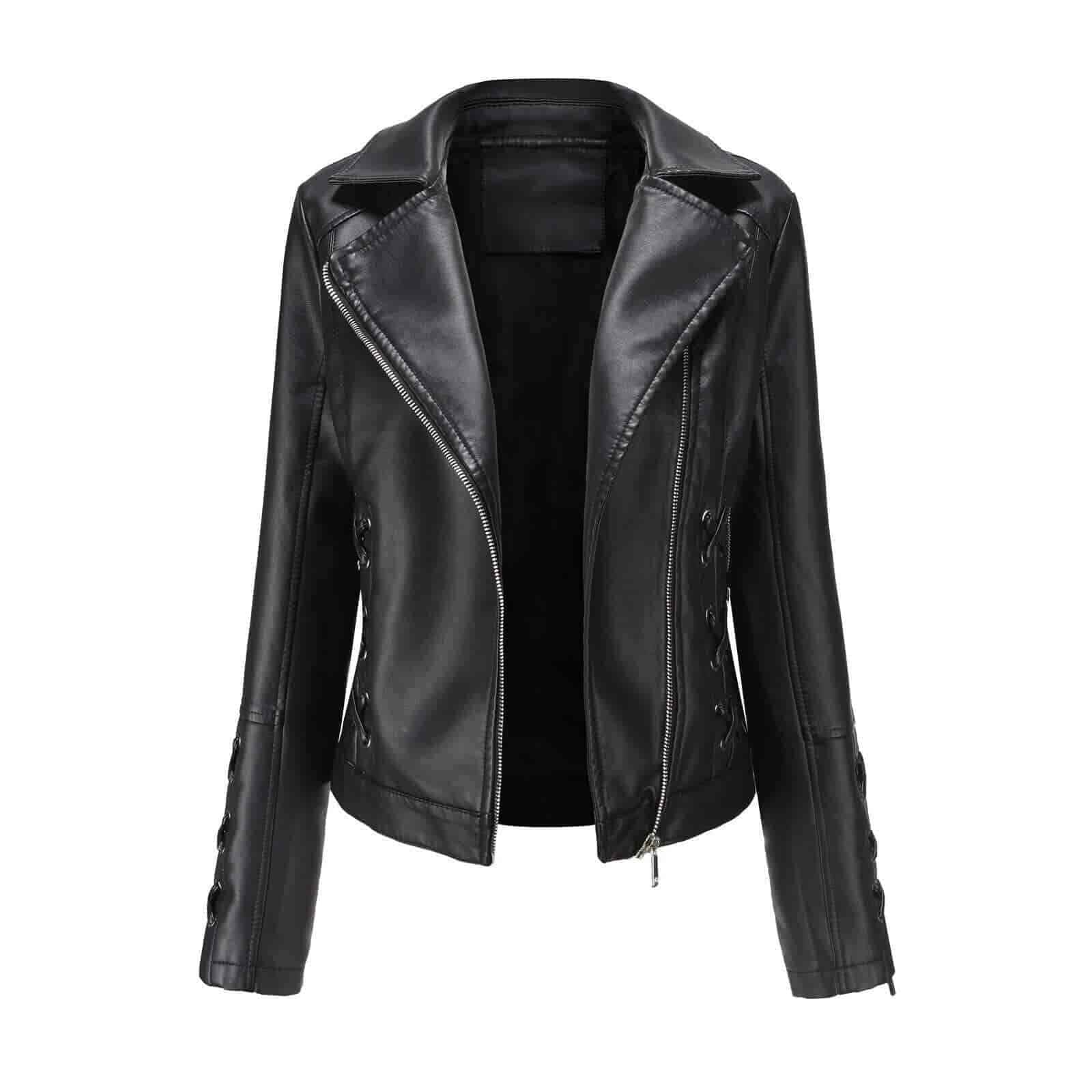 Plain Insulated Leather Jacket For Women Black in Ajmer at