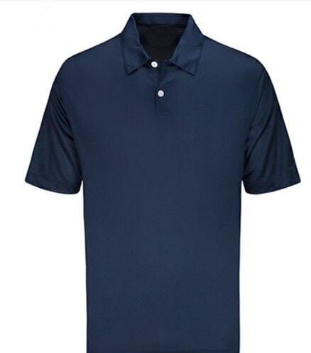 Plain Polo Neck Polyester T Shirt For Men (Navy Blue) in Mumbai at