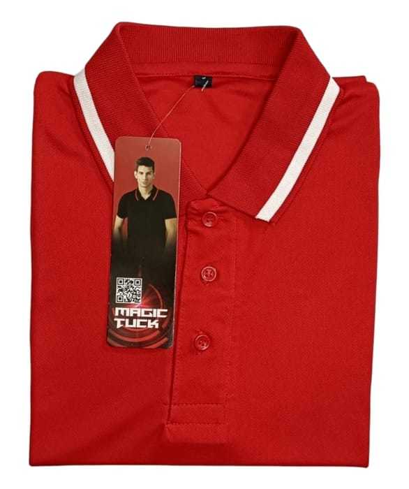 Plain Polyester Tuck T Shirt (Red) in Pune at ₹ 300 Pc by