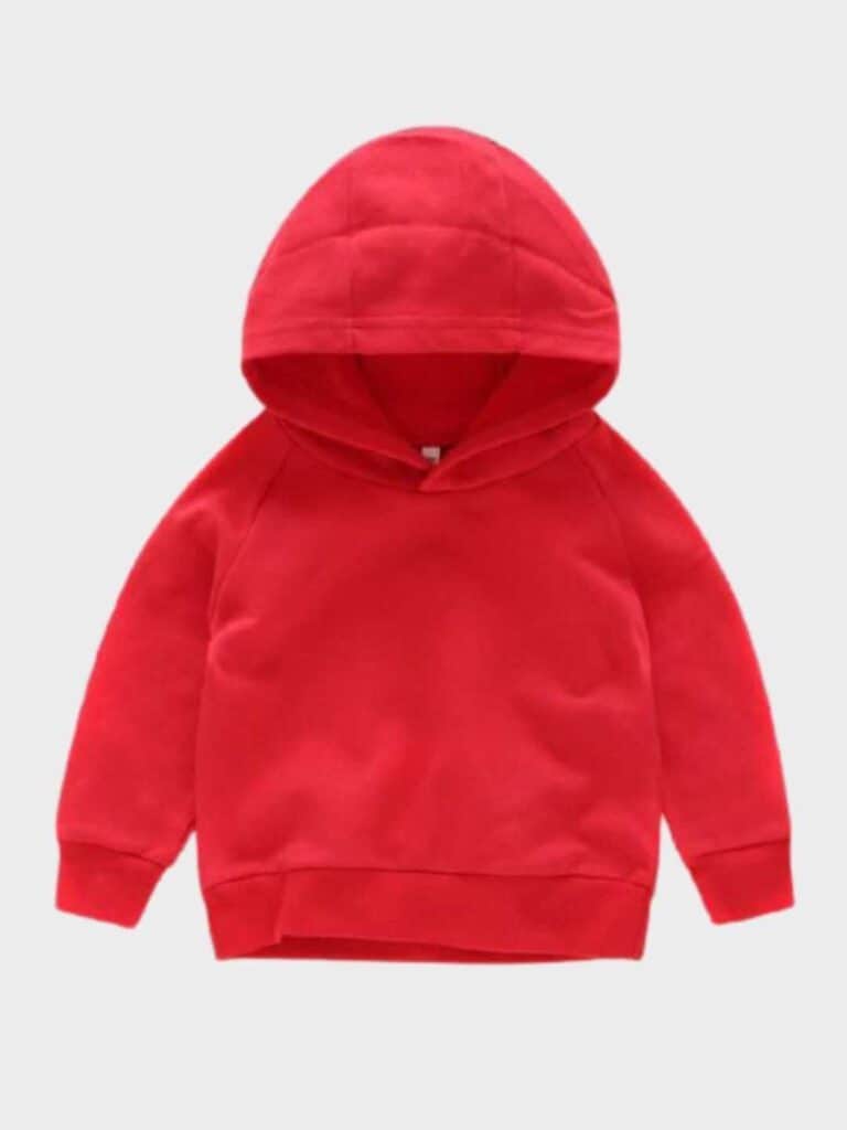 Red Kids Hoodie, Plain Cotton, Full Sleeves in Delhi at ₹ 649