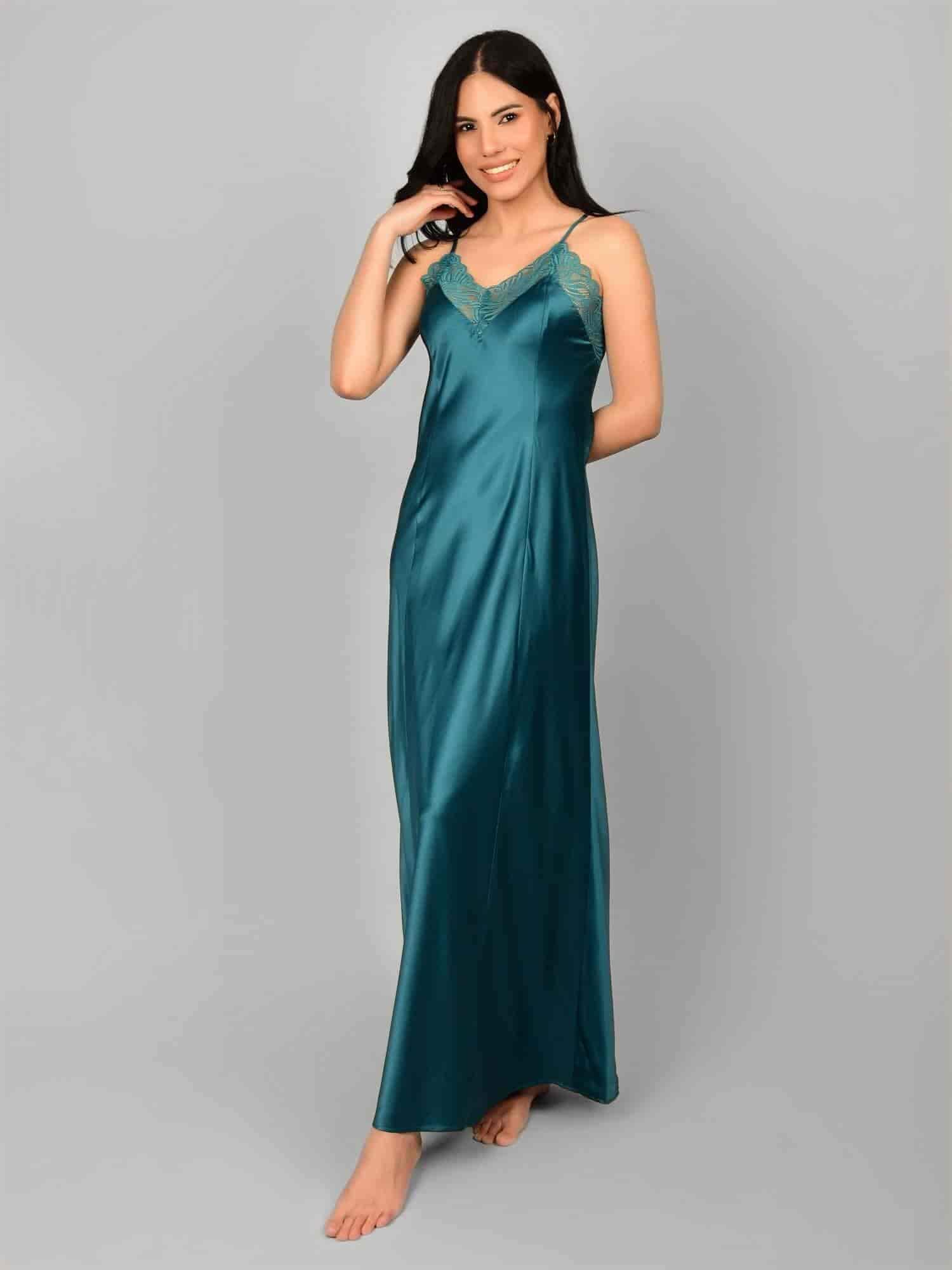 chinese dress ladies Womens Bow Tie Neck Silk Nightgown 3/4 Sleeves Silk Nighties main image 0