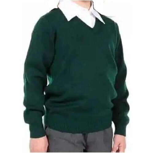 Plain Woolen Uniform Sweater For Boys (Green) in Pune at ₹ 350