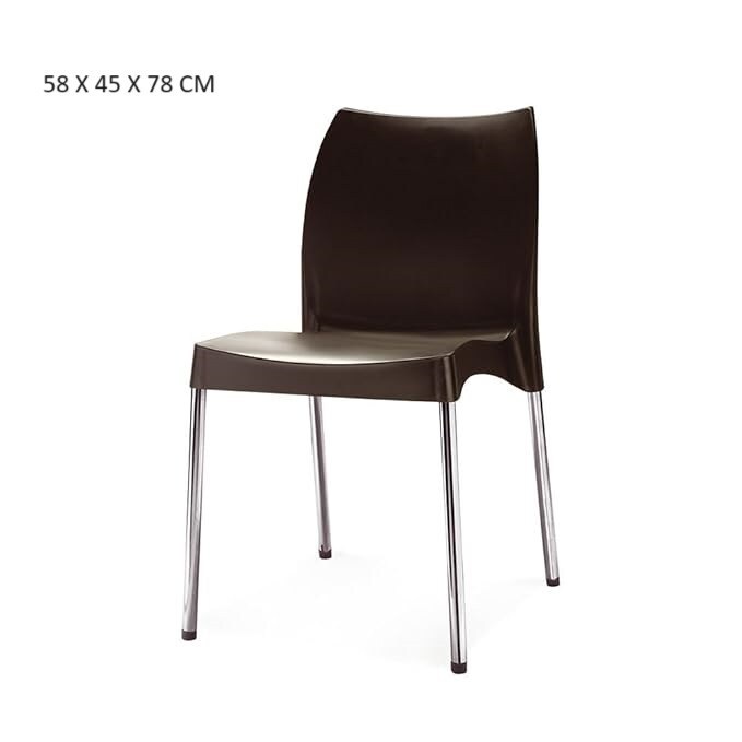 Plastic Armless Chair Black 58 X 45 X 78 CM