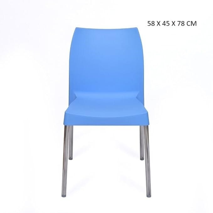 Plastic Armless Chair Blue 58 X 45 X 78 CM