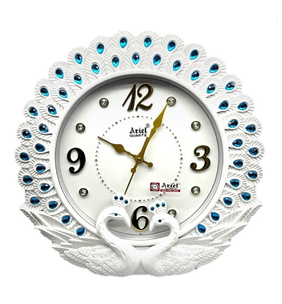 Wall Clock Watch Peacock On Pc Plastic-wall-clock-peacock
