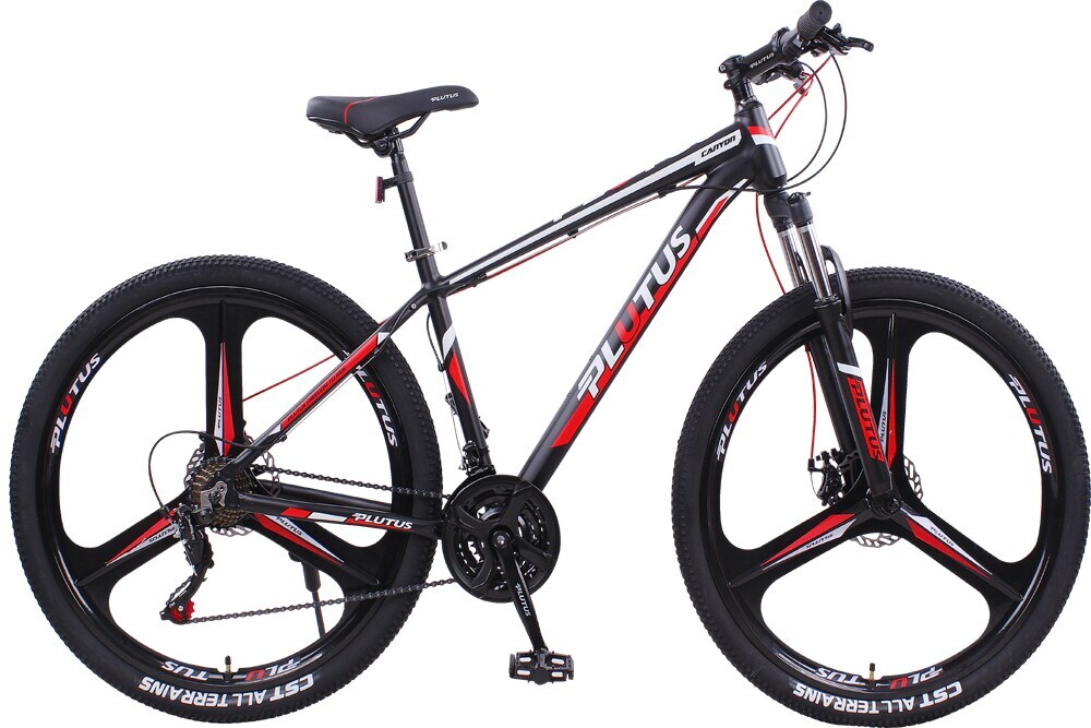 Plutus Canyon Black Red Magnetic Wheel Mountain Bike in