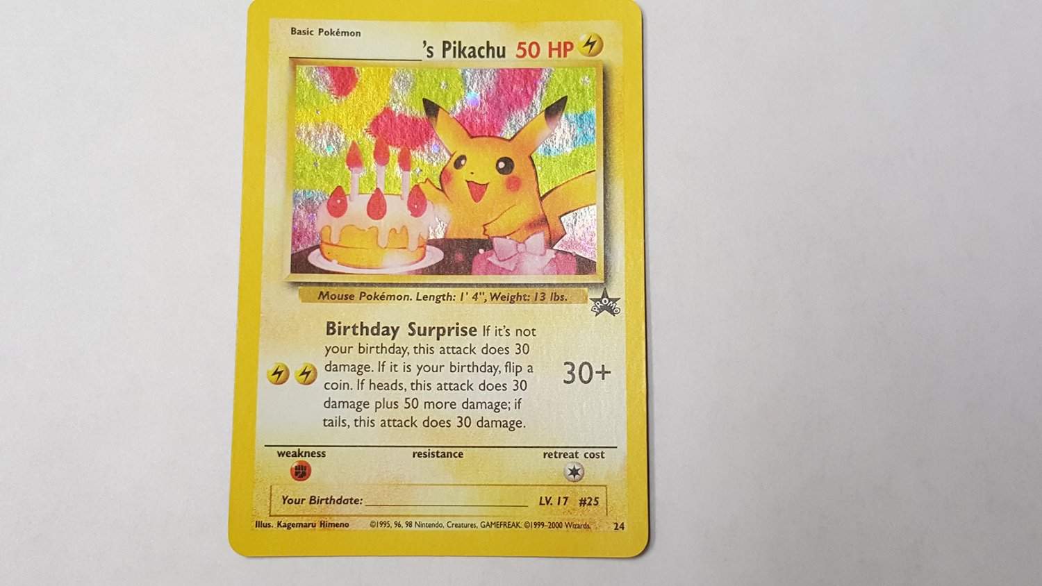 Happy Birthday Pikachu Card Value