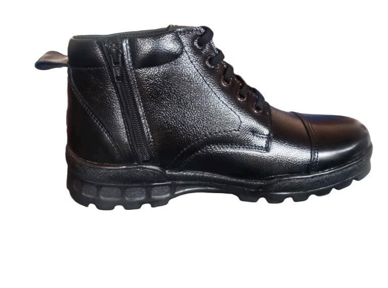 Police Lace Up Leather Shoe Boot Black (Size to 10) in Agra at - Main Image
