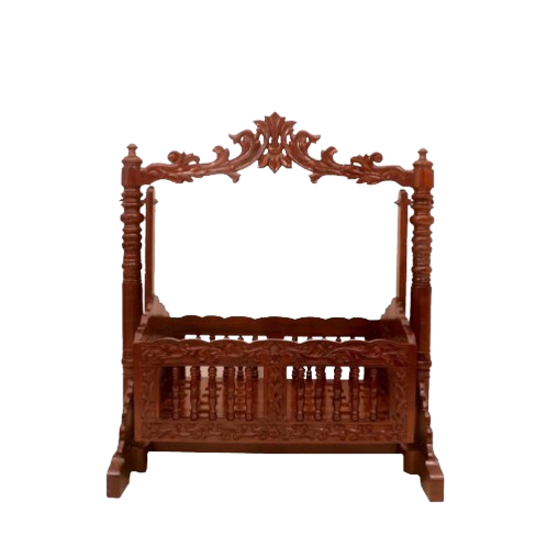 Polished Carved Wooden Baby Crib Brown in Gorakhpur at