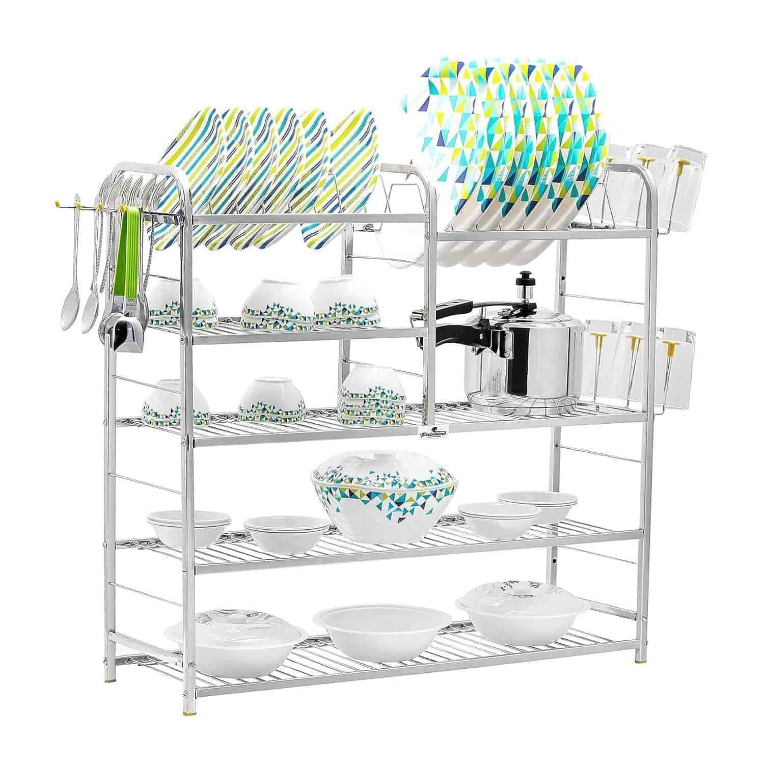 Polished Finish Wall Mounted Stainless Steel Dish Rack in Lucknow