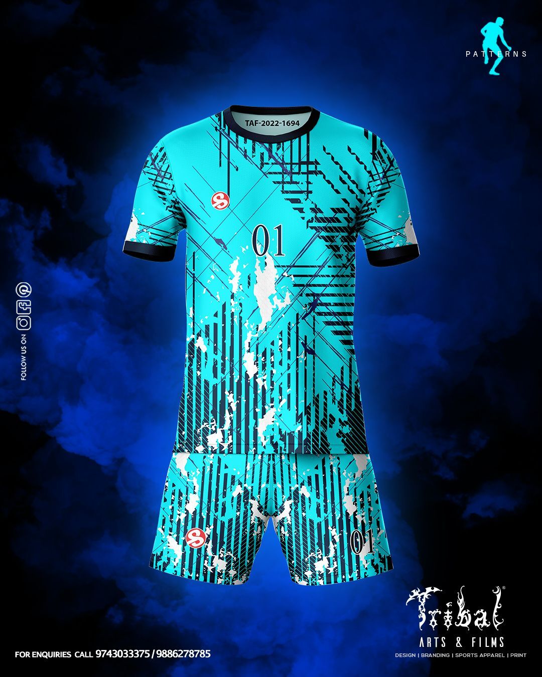 Rba Enterprises Navy Blue And Sky Blue Customized printed