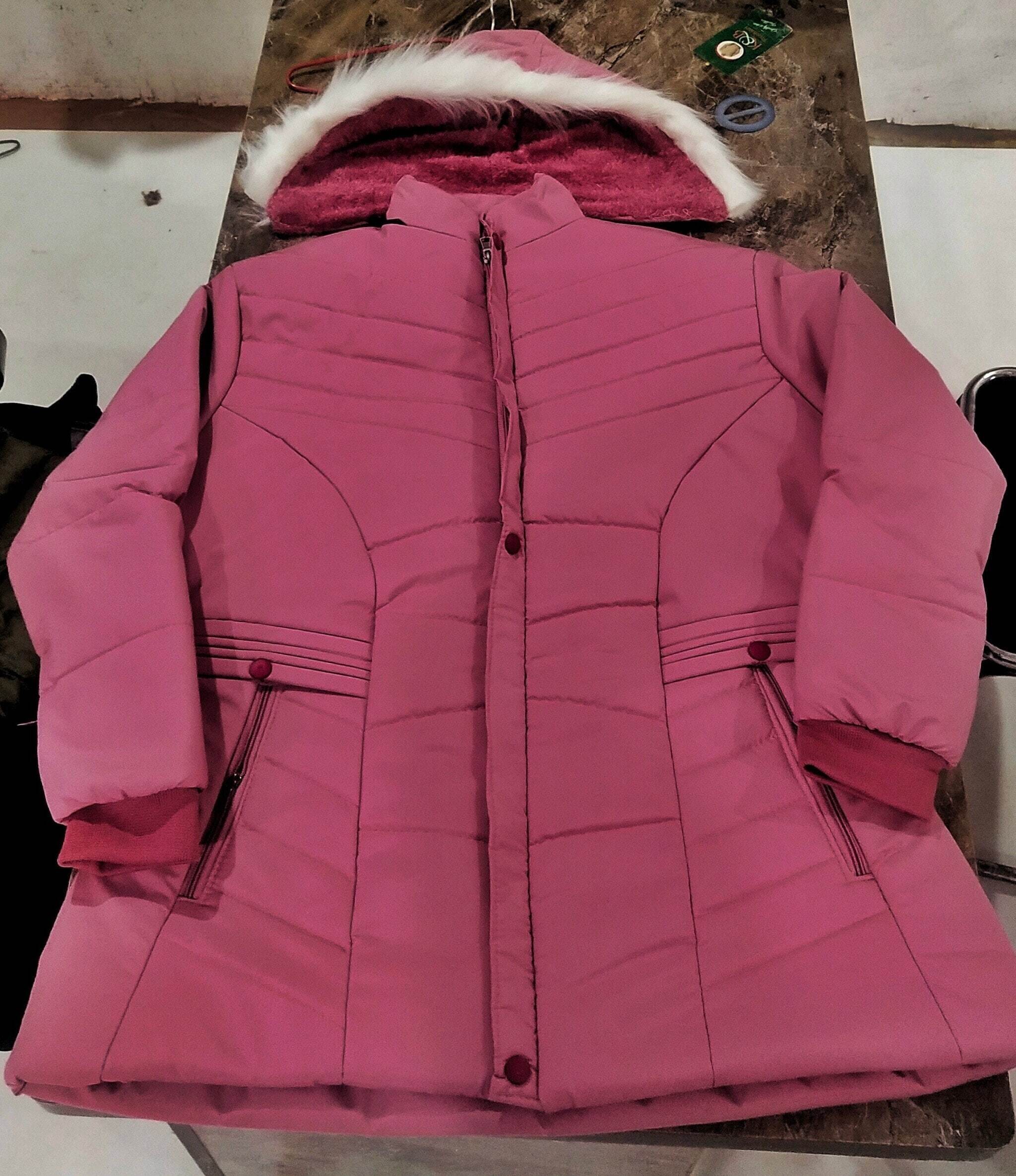Polyester Plain Winter Jacket For Women (Pink) in Ludhiana at