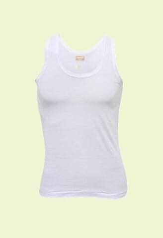 Poomex Men's White Cotton Sleeveless Vest in Chennai at ₹ 309