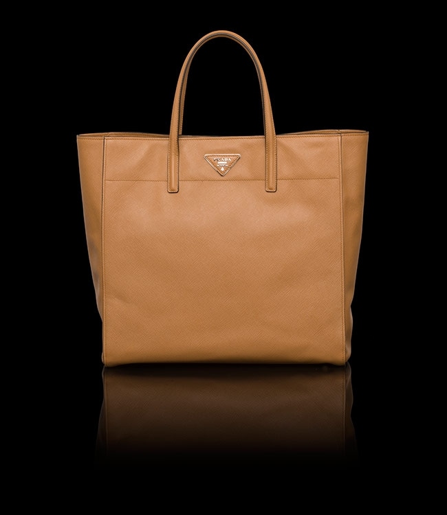 PRADA Caramel Leather Shopping Bag