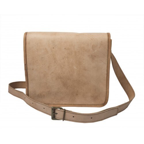 Pranjals House 13 '' Brown Leather Office SideBag Full Flap