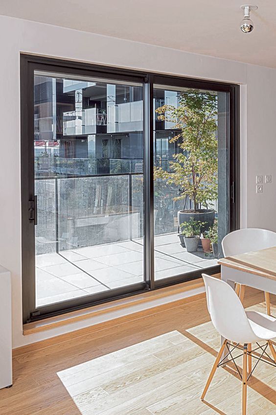 Premium Black Aluminium Balcony Sliding Door in Kolkata at ₹ 800