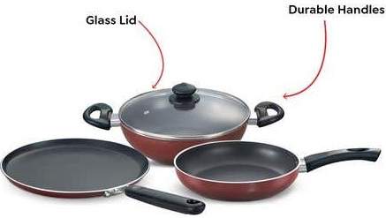 Prestige Omega Deluxe Cookware Set (Fry Pan 24 cm, Omni Tawa 25 cm