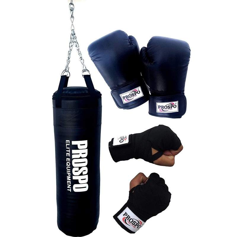 PROSPO Strong And Rough Punching Bag With Gloves And Hand Wrap For
