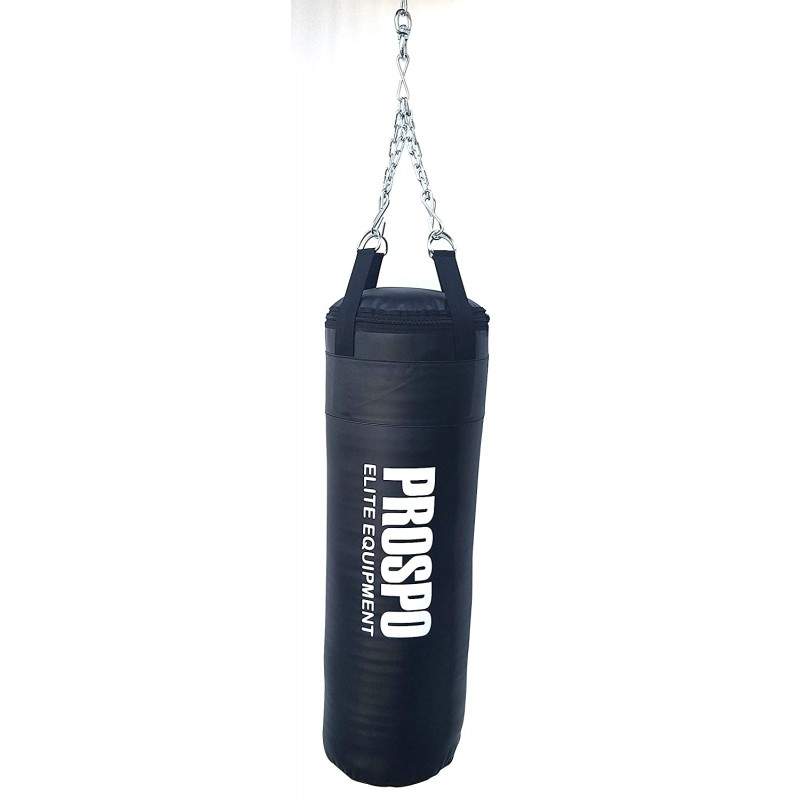 PROSPO 36-Inch Black Synthetic SRF Punching Bag With Hand Wrap And