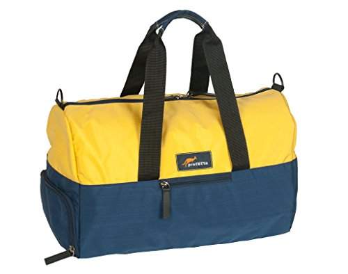 navy and yellow bag