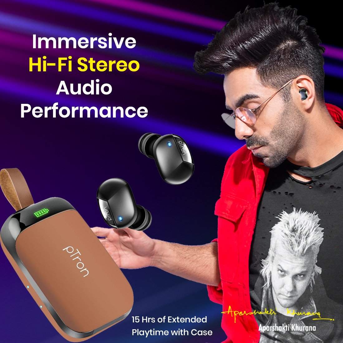 PTron Bassbuds Urban True Wireless Stereo Earphones with Deep Bass