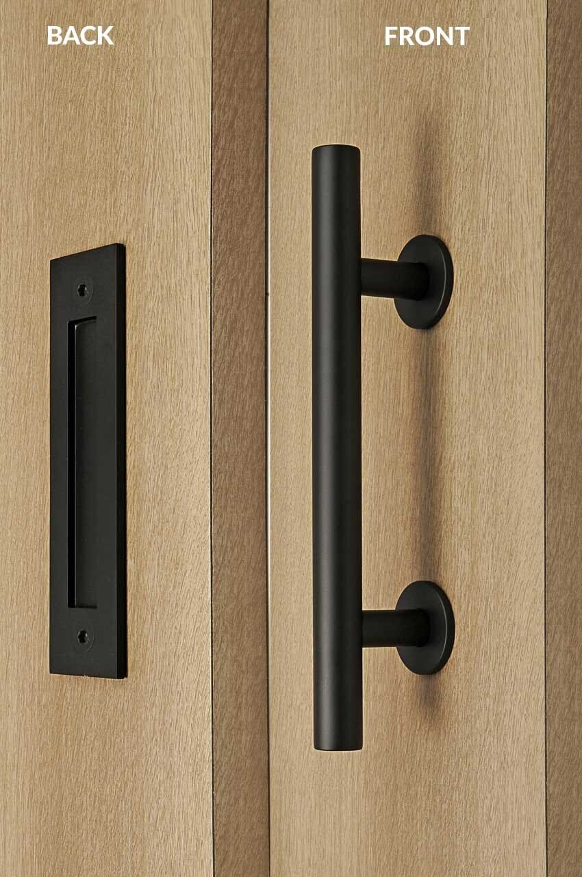 Flush door shop handles