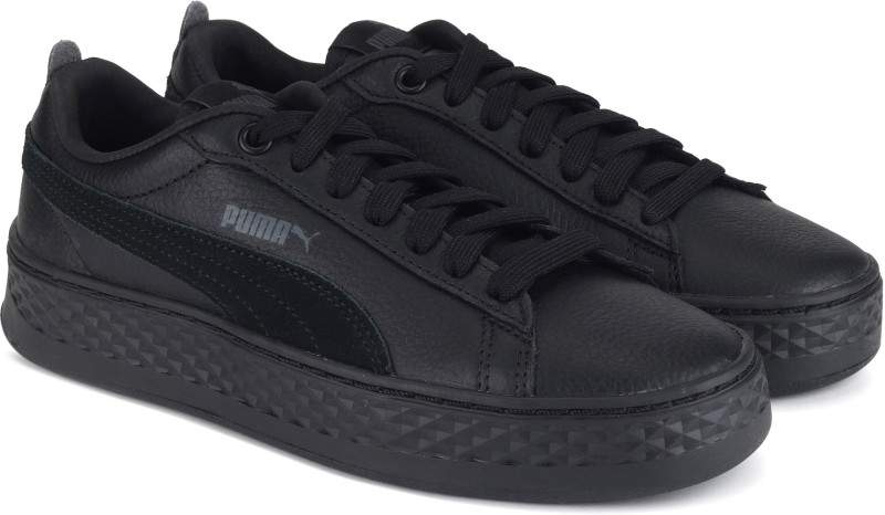 PUMA Women's Smash Platform L Sneakers (Size 6, Black) in