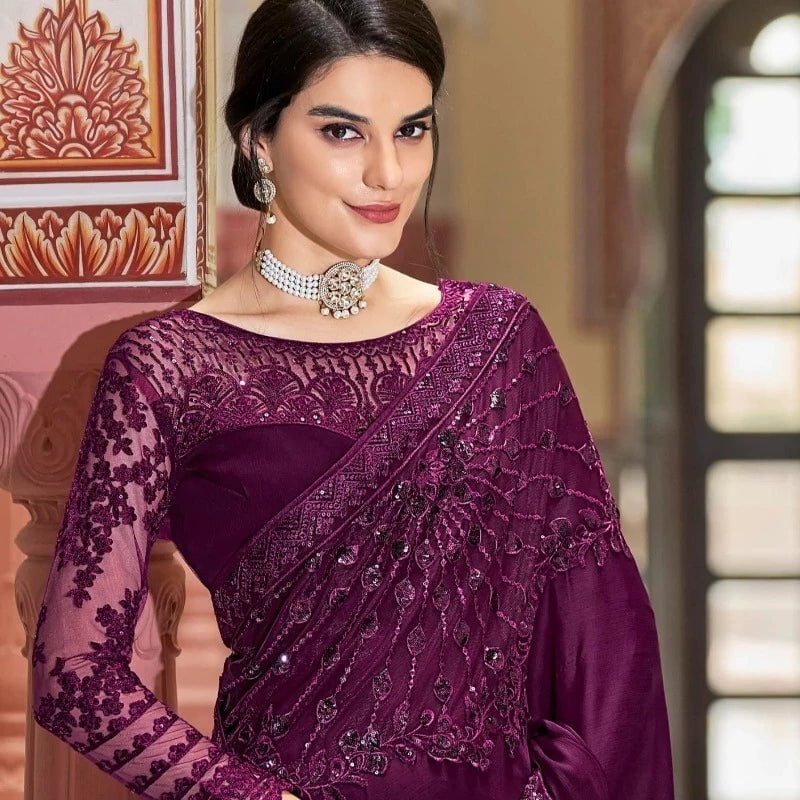 Purple Designer Fancy Saree in Pune at 1 000 2 000 Pc by Asmitha Silk Sarees Justdial