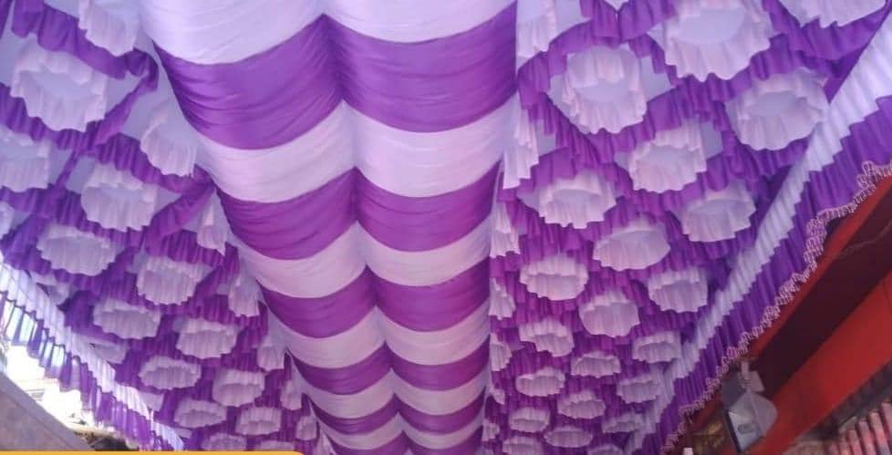 Purple Ceiling Wedding Mandap Tent Cloth in Mumbai at ₹ 10 Ft