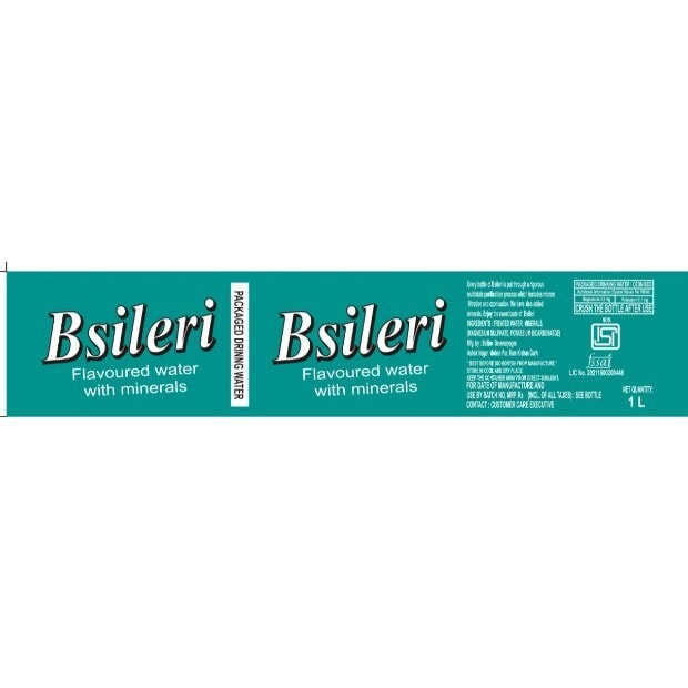 PVC Printed Bsileri Mineral Water Bottle Label (Sky Blue) in Delhi