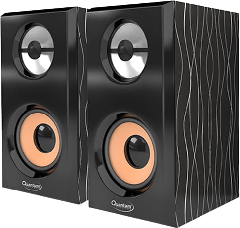 Quantum USB Mini Computer Speaker Wooden Black [QHM630] in