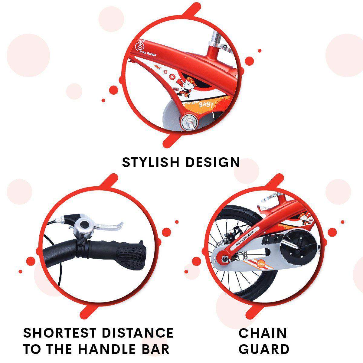 R for Rabbit Tiny Toes Jazz 16 /T Smart Plug and Play Kids Bicycle (Red