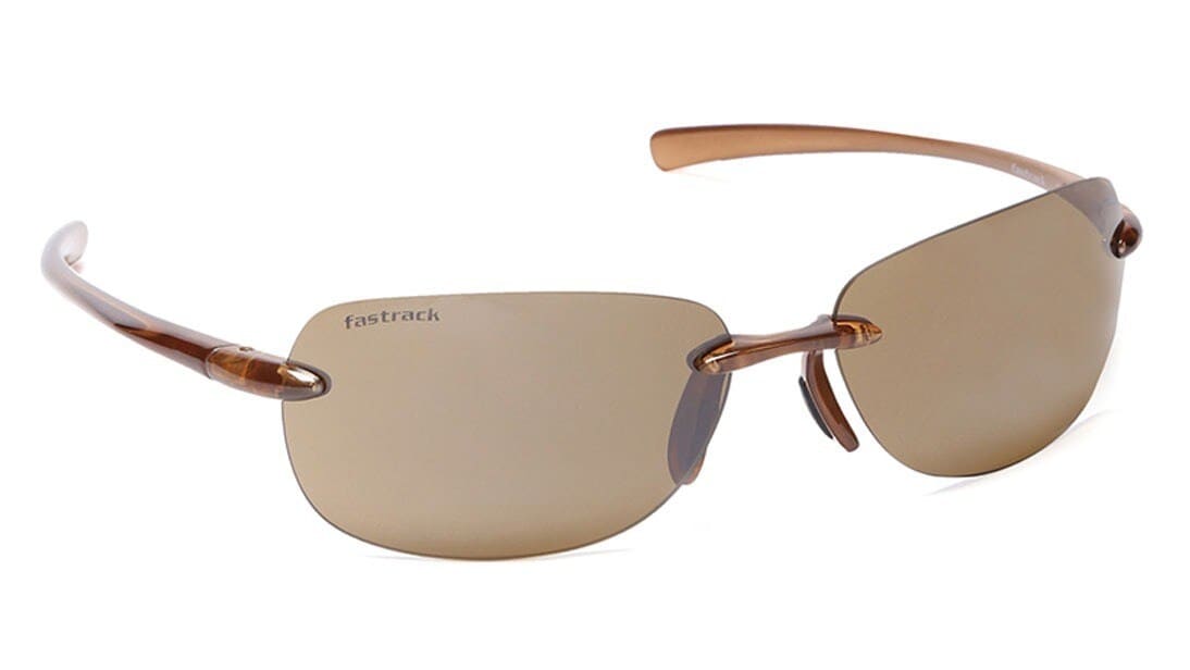 Fastrack R055SL2 Sports Unisex Rimless Sunglasses (Brown) in - Main Image