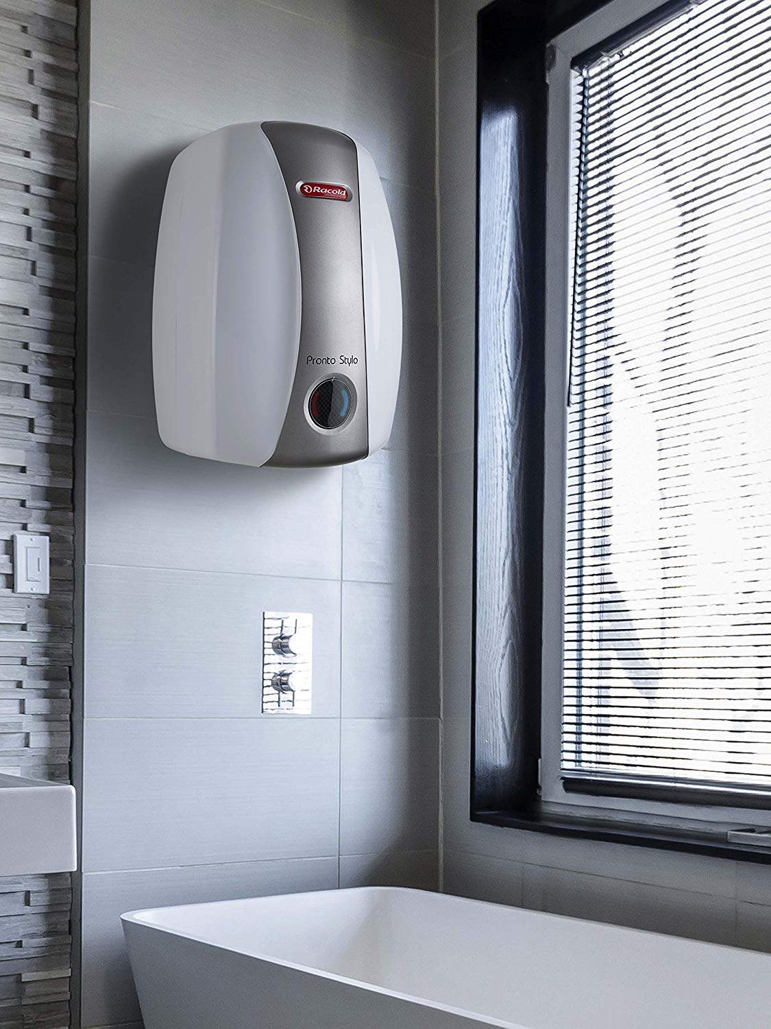 Racold Stylo 6 ltr AC 230 Volts 50Hz 2 Years Instant Water Heater (White,  Tan) in Chandigarh at best price by Luxmi Electric Sales - Justdial