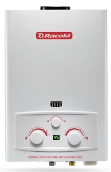 Racold Natutal Flue DGI 5L CF LPG/NG 5 Litres Instant Geyser White in  Vijayawada at best price by Srinivasa Electronics - Justdial