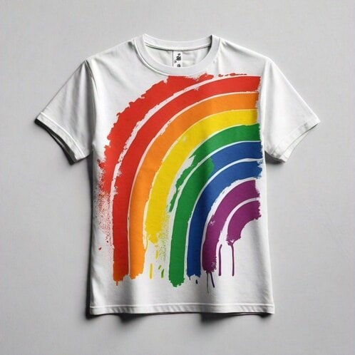 Rainbow Design T-Shirt Printing Service in Delhi at ₹ 10 ₹ 50